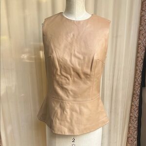 Cushier art Ochs-Leather Sleeveless Tan color Top